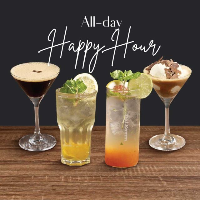 Make every hour a happy hour at Dal.Komm PlayGround! Cheers to all-day Happy Hour deals starting from *$10++.

Visit @dalkommsg (📍 01-08) today!

*Only for selected alcoholic beverages
Terms & conditions apply.

#guocomidtown #exploresingapore #hellomidtown